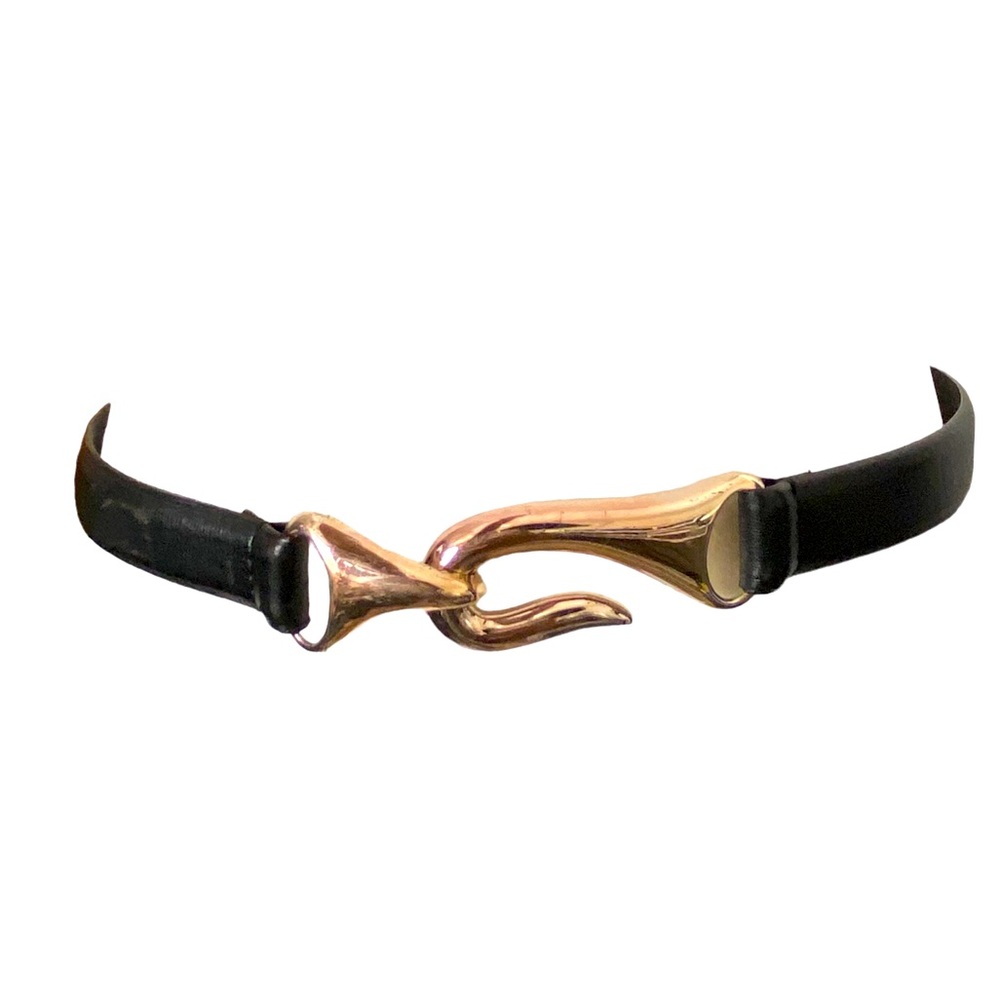Chico's Belt Leather Rose Gold Modern Hook Adjustable Waist